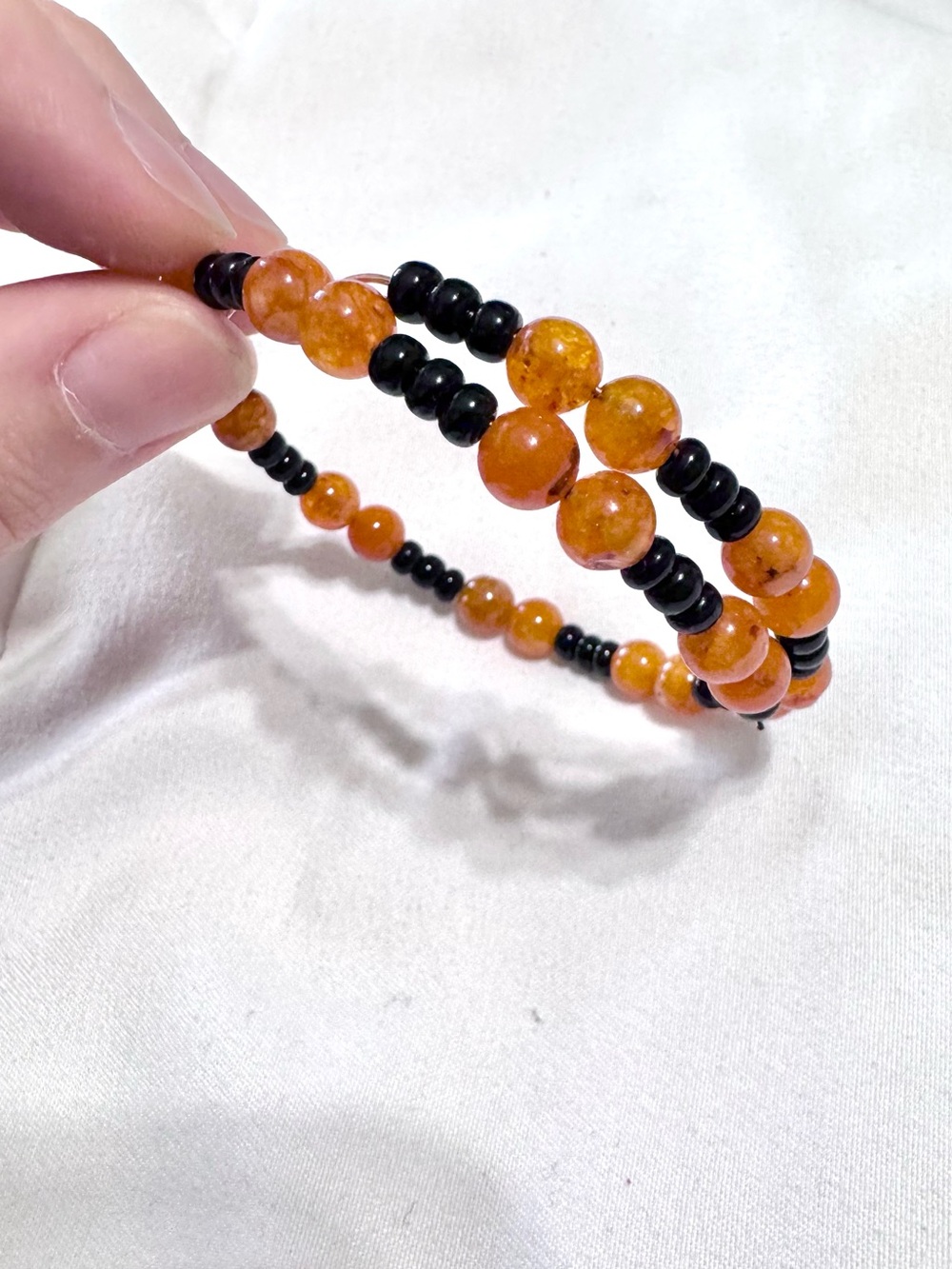 3/$8 Carnelian Beaded Wrap Bracelet